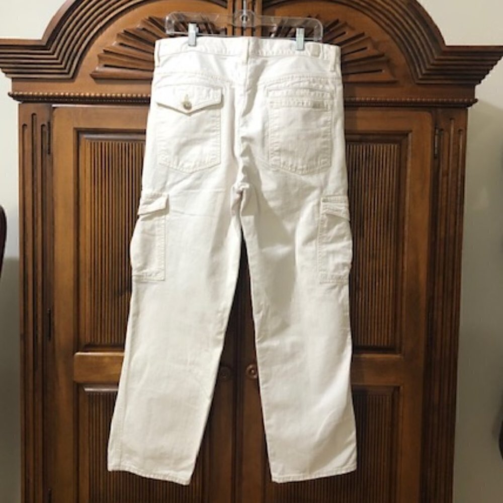 7 For All Mankind Dylan Off-White Cargo Pants - Picture 3 of 8